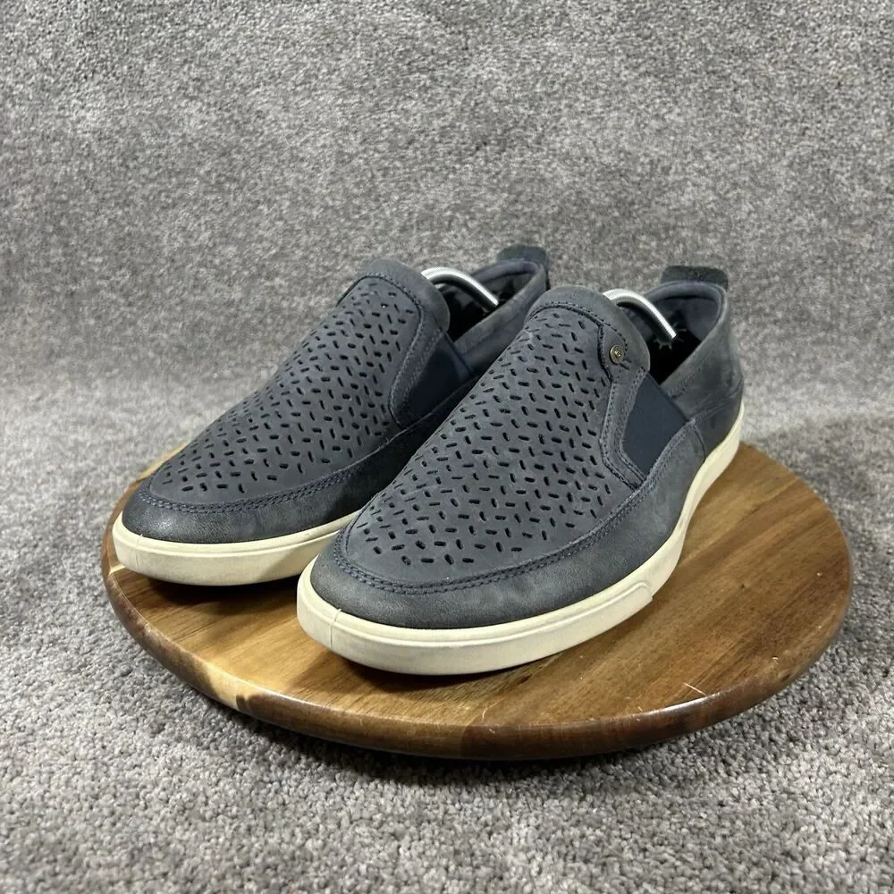 ECCO Collin Men's Size 12 Blue Perforated Leather Slip On Loafer Shoes Used